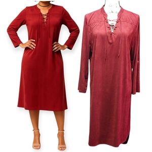 Fever Faux Suede High Low Shirtdress Sz Large